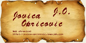 Jovica Opricović vizit kartica